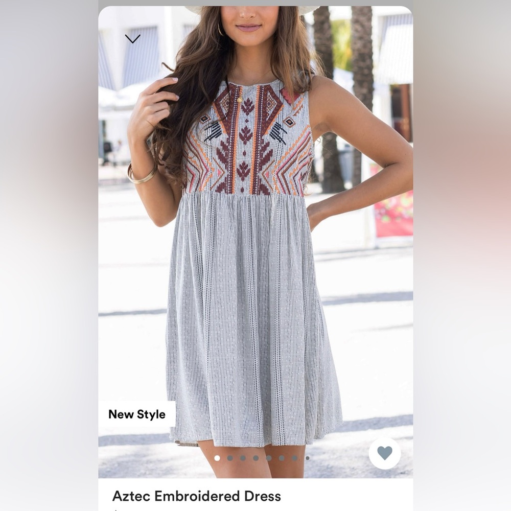 EUC Grace & Lace Aztec Embroidered Dress